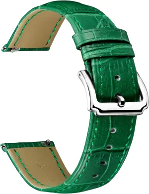 BINLUN Genuine Leather Watch Bands Women Men Quick Release Leather Watch Straps Replacement with 12 Colors Option (10mm, 12mm, 14mm, 15mm, 16mm, 17mm, 18mm, 19mm, 20mm, 21mm, 22mm, 23mm)