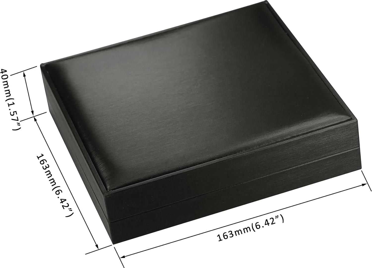 Black Color Big Necklace Chain Gift Box Luxury Soft Touch PU Leather Material Necklace Storage Box Size 6.42"(W)*6.42(D)*1.57(H)