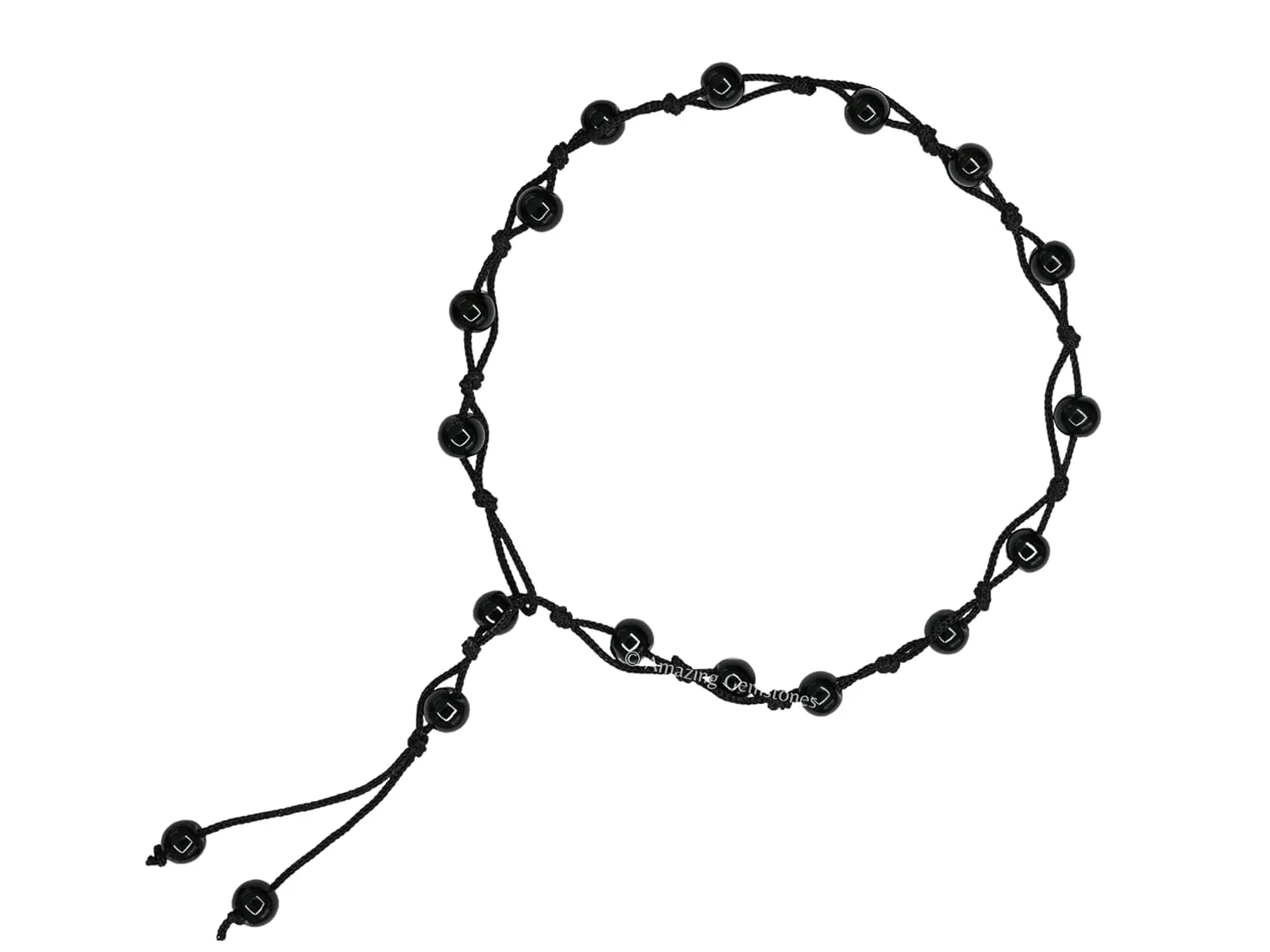 Black Obsidian Anklet Ankle Bracelets for Women - Waterproof Beaded Healing Crystal Anklets, Plus Size Chakra Gemstone Bead Anklet (Stretchy Adjustable - Hand Knotted)