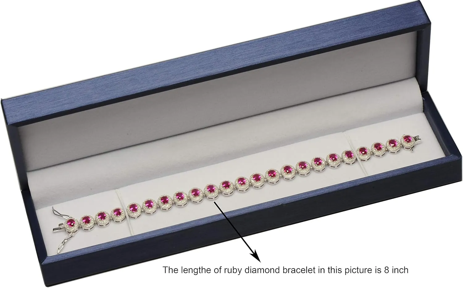 Blue Bracelet Necklace Chain Gift Box Luxury Soft Touch PU Leather Material Long Bracelet Display Storage Box Size 8.75(W)*2.28(D)*1.45(H)