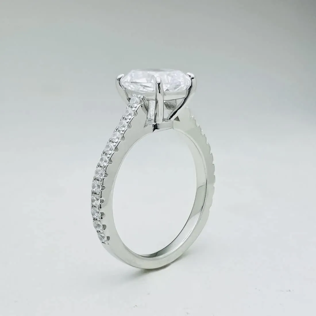 Bo.Dream Cushion/Princess/Emerald Cut Cubic Zirconia Engagement Rings for Women Platinum Plated Sterling Silver