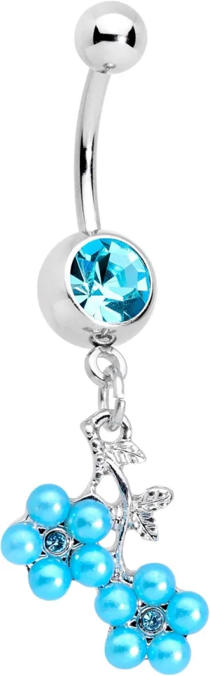 Body Candy 14G 316L Stainless Steel Navel Ring Piercing Blue Berries Dangle Belly Button Ring 11mm
