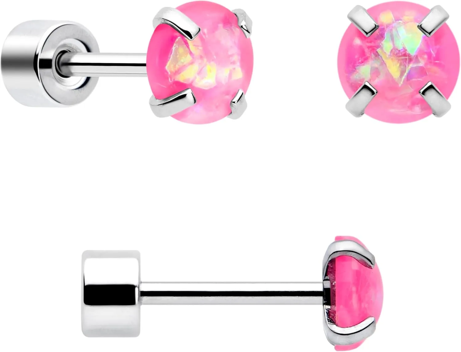 Body Candy Flat Back Earrings Studs - 3 Pairs of Stylish Surgical Stainless Steel Flat Back Earrings for Women - Sparkly CZ Stud Earrings Set for Women Men for Earlobes and Cartilage Hypoallergenic
