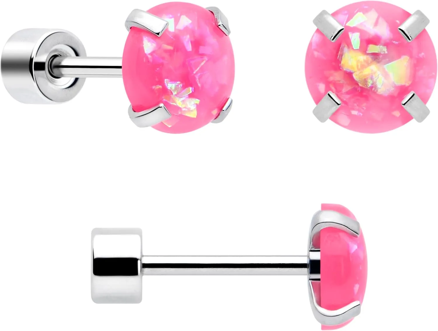 Body Candy Flat Back Earrings Studs - 3 Pairs of Stylish Surgical Stainless Steel Flat Back Earrings for Women - Sparkly CZ Stud Earrings Set for Women Men for Earlobes and Cartilage Hypoallergenic