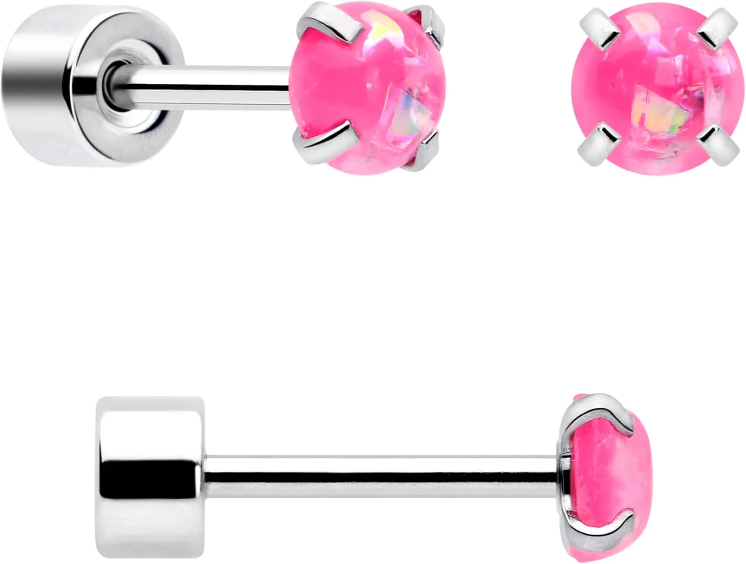 Body Candy Flat Back Earrings Studs - 3 Pairs of Stylish Surgical Stainless Steel Flat Back Earrings for Women - Sparkly CZ Stud Earrings Set for Women Men for Earlobes and Cartilage Hypoallergenic