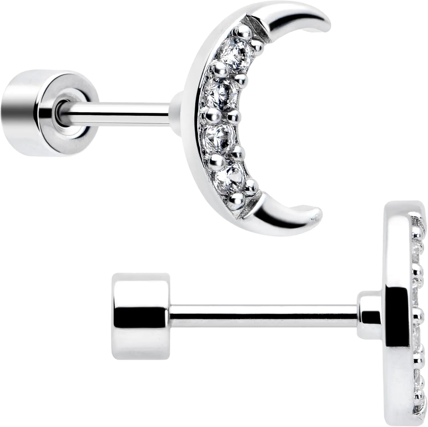 Body Candy Flat Back Earrings Studs - 3 Pairs of Stylish Surgical Stainless Steel Flat Back Earrings for Women - Sparkly CZ Stud Earrings Set for Women Men for Earlobes and Cartilage Hypoallergenic