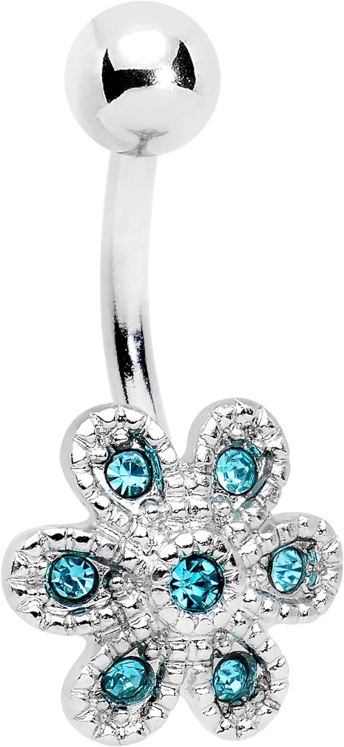 Body Candy Stainless Steel Big Blossom Flower Belly Ring