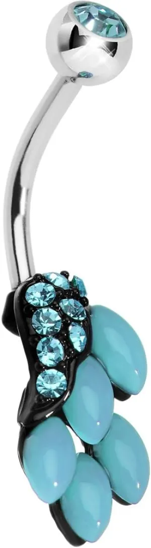 Body Candy Womens Brilliant Blue and Fruit on the Vine Belly Ring