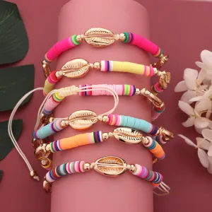 Bohemian Colorful Clay Shell Anklet