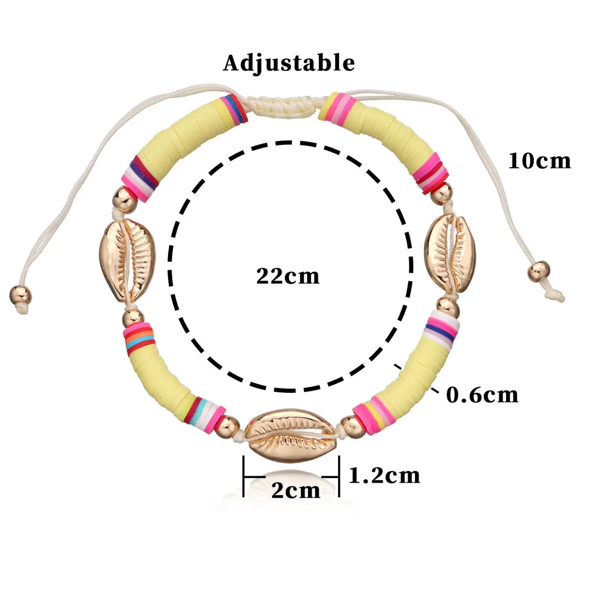 Bohemian Colorful Clay Shell Anklet