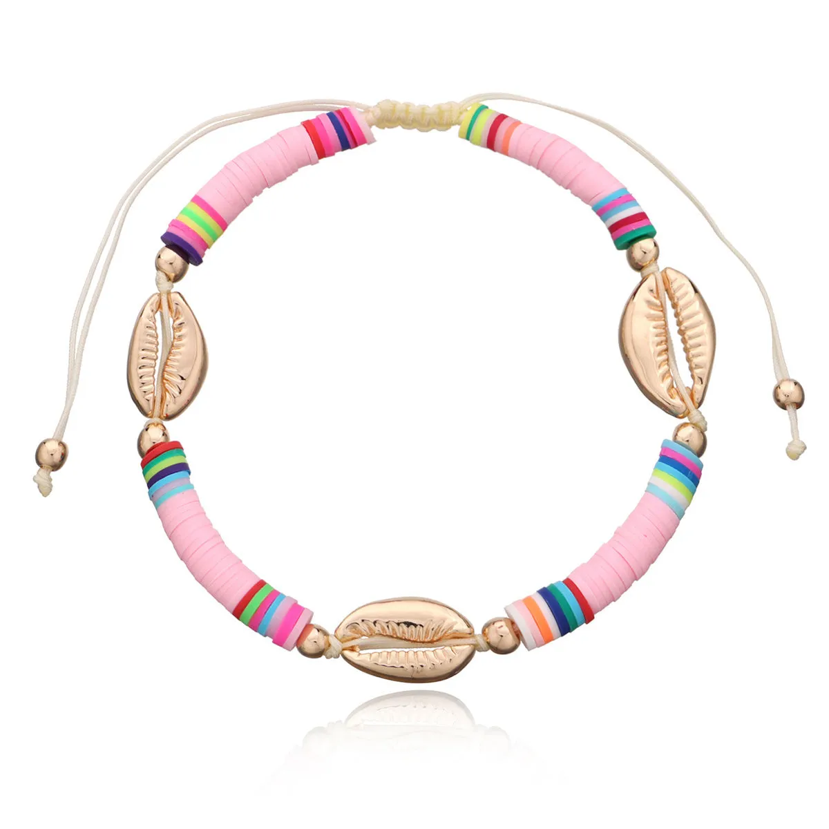 Bohemian Colorful Clay Shell Anklet