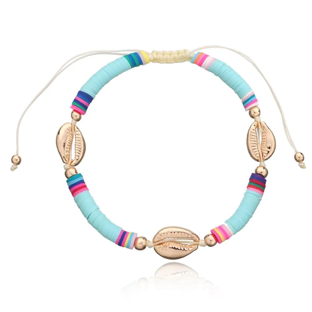 Bohemian Colorful Clay Shell Anklet