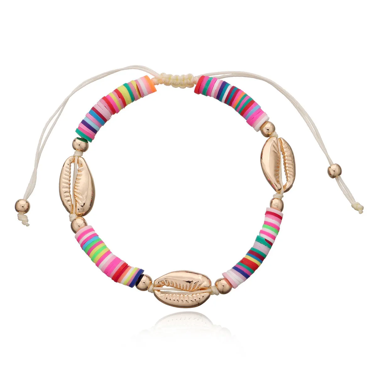 Bohemian Colorful Clay Shell Anklet