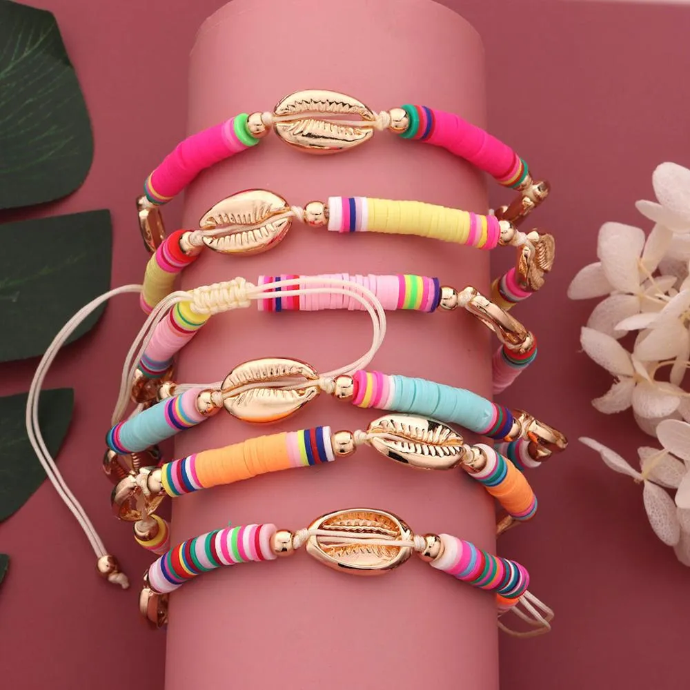 Bohemian Colorful Clay Shell Anklet