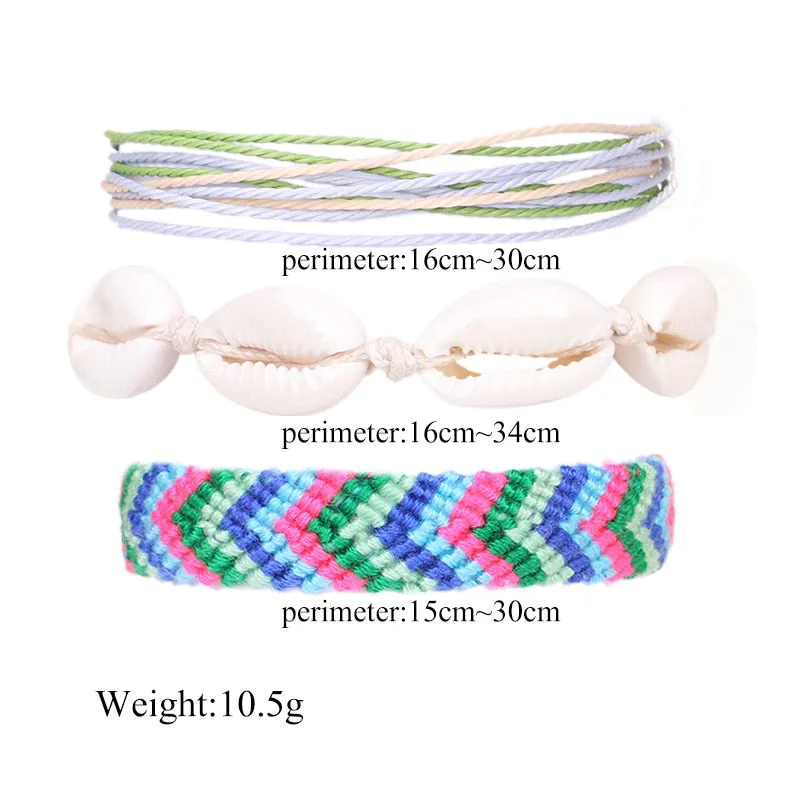 Bohemian Waterproof Wax Rope Anklets Set for Women