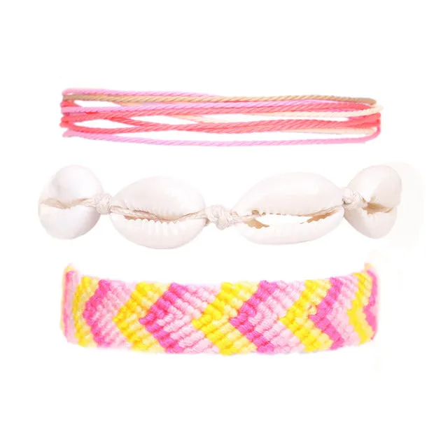 Bohemian Waterproof Wax Rope Anklets Set for Women