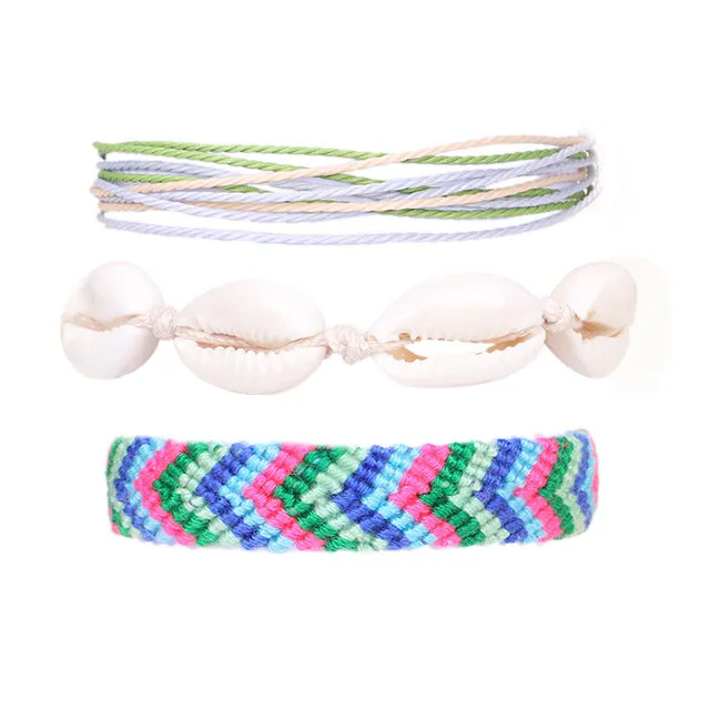 Bohemian Waterproof Wax Rope Anklets Set for Women