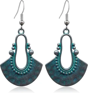 Boho Hollow Hollow Earrings for Women Girls Vintage Antique Ethnic Tribal Dangle Drop Earrings Bohemian Handmade Statement Earrings Jewelry Gifts