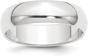 Bonyak Jewelry Platinum 6mm Half Round Featherweight Wedding Band Size 10.5 Brilliant