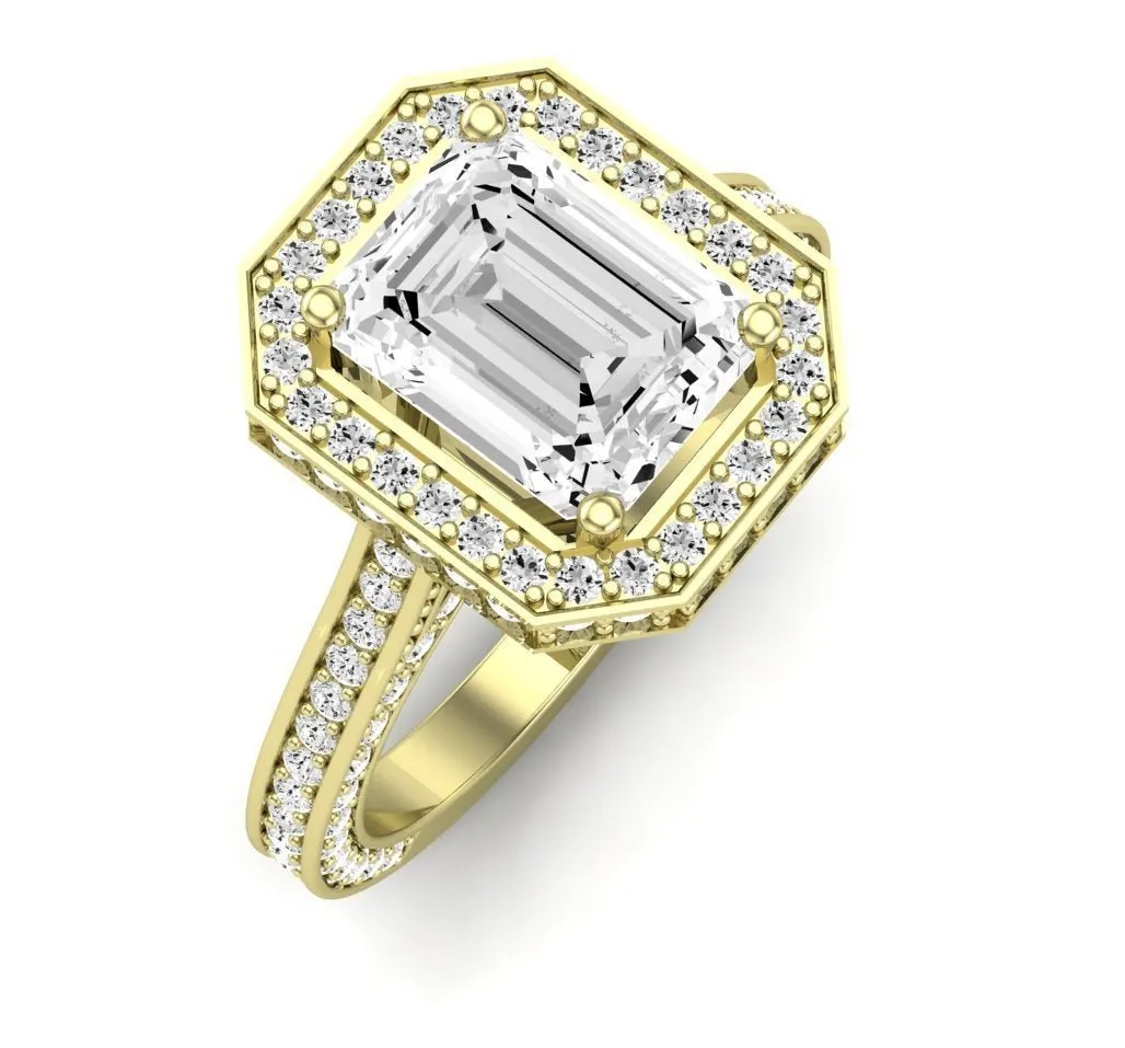 Buttercup - Emerald Moissanite Engagement Ring