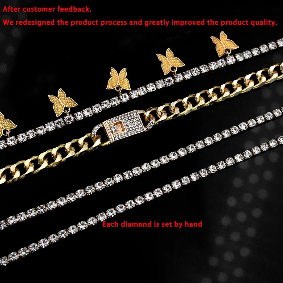 Butterfly Ankle Bracelet for Women Rhinestone Anklets Bulk Adjustable Layered Beach Ankle Bracelet Braided Chain Anklet Charm Ankle Bracelet Jewerly Gift