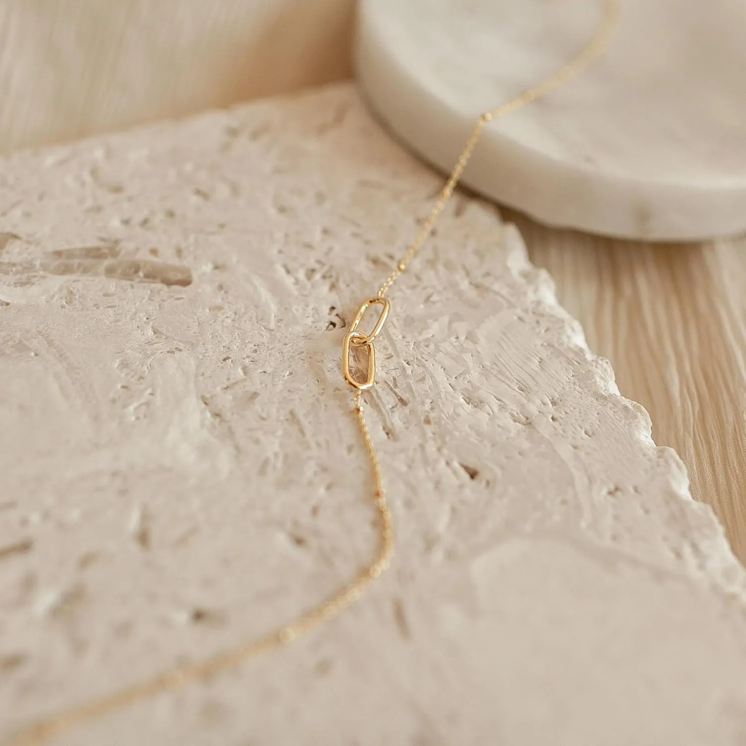 CAITLYNMINIMALIST 18K Gold Sterling Silver Interlocking Connected Infinity Pave CZ Diamond Adjustable Dainty Necklace Gift for Her