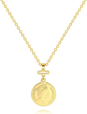 CANEVINKA Dainty Cross Medallion/Heart Pendant Chain Necklace 18K Gold Plated Oval Choker Fashion OT Toggle Jewelry Handmade for Women Simple Gold Charm Necklace