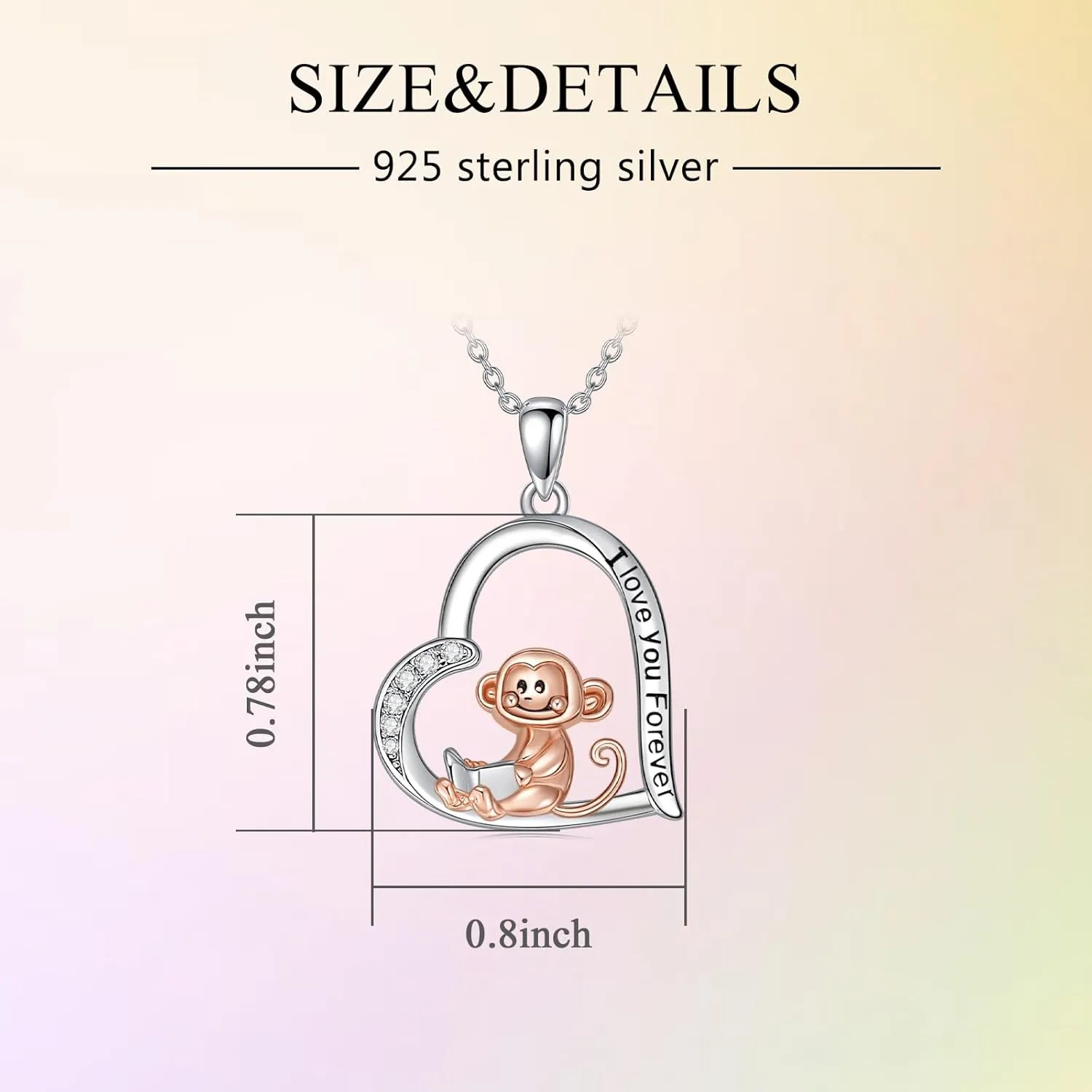 Cat Squirrel Llama Raccoon Tiger Cheetah Elephant Fox Sloth Koala Monkey Horse Dinosaur Axolotl Necklace Animal Pendant Heart Necklace 925 Sterling Silver
