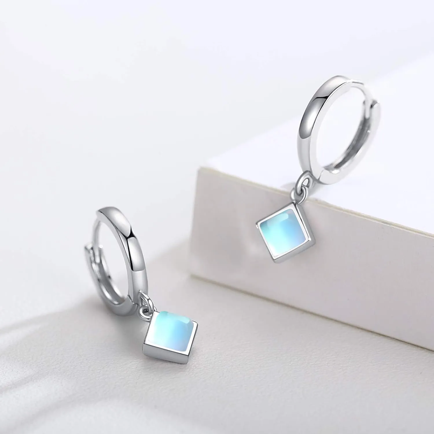 Celtic Moonstone/Turquoise Leverback Sterling Silver Celtic Knot Dangle Earrings - Turquoise/Moonstone Earrings - Jewelry Gifts for Mother's Day Women