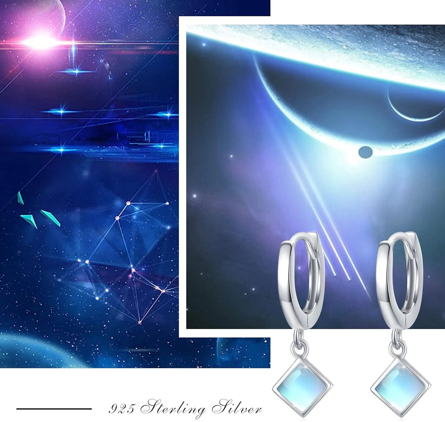 Celtic Moonstone/Turquoise Leverback Sterling Silver Celtic Knot Dangle Earrings - Turquoise/Moonstone Earrings - Jewelry Gifts for Mother's Day Women