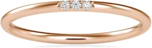 Certified 3 Stone Diamond Ring Studded with Round Cut Natural Diamond in 18k White/Yellow/Rose Gold Wedding Band Ring for Women | Bridal Ring for Her | Couple Promise Ring (0.02 Ct, IJ-SI)