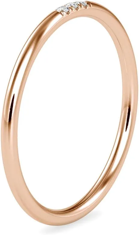 Certified 3 Stone Diamond Ring Studded with Round Cut Natural Diamond in 18k White/Yellow/Rose Gold Wedding Band Ring for Women | Bridal Ring for Her | Couple Promise Ring (0.02 Ct, IJ-SI)