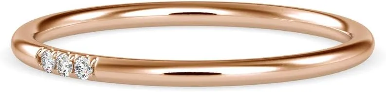 Certified 3 Stone Diamond Ring Studded with Round Cut Natural Diamond in 18k White/Yellow/Rose Gold Wedding Band Ring for Women | Bridal Ring for Her | Couple Promise Ring (0.02 Ct, IJ-SI)