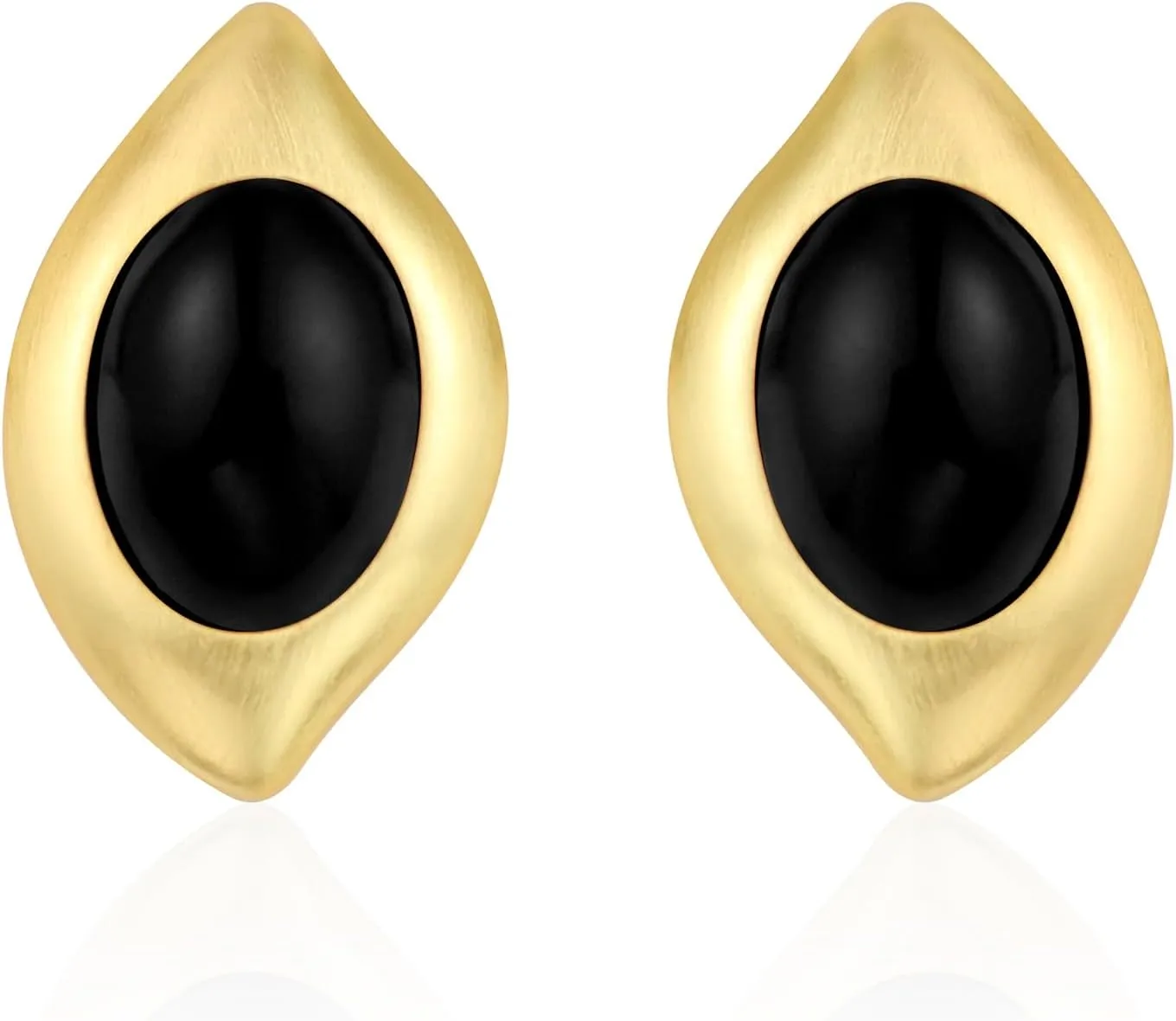 Chunky Gold Earrings for Women, Gold Dangle Drop Earrings With Black Cubic Zirconia Enamel Statement Stud Dangle Earrings Trendy Vintage Stylish Earrings for Women