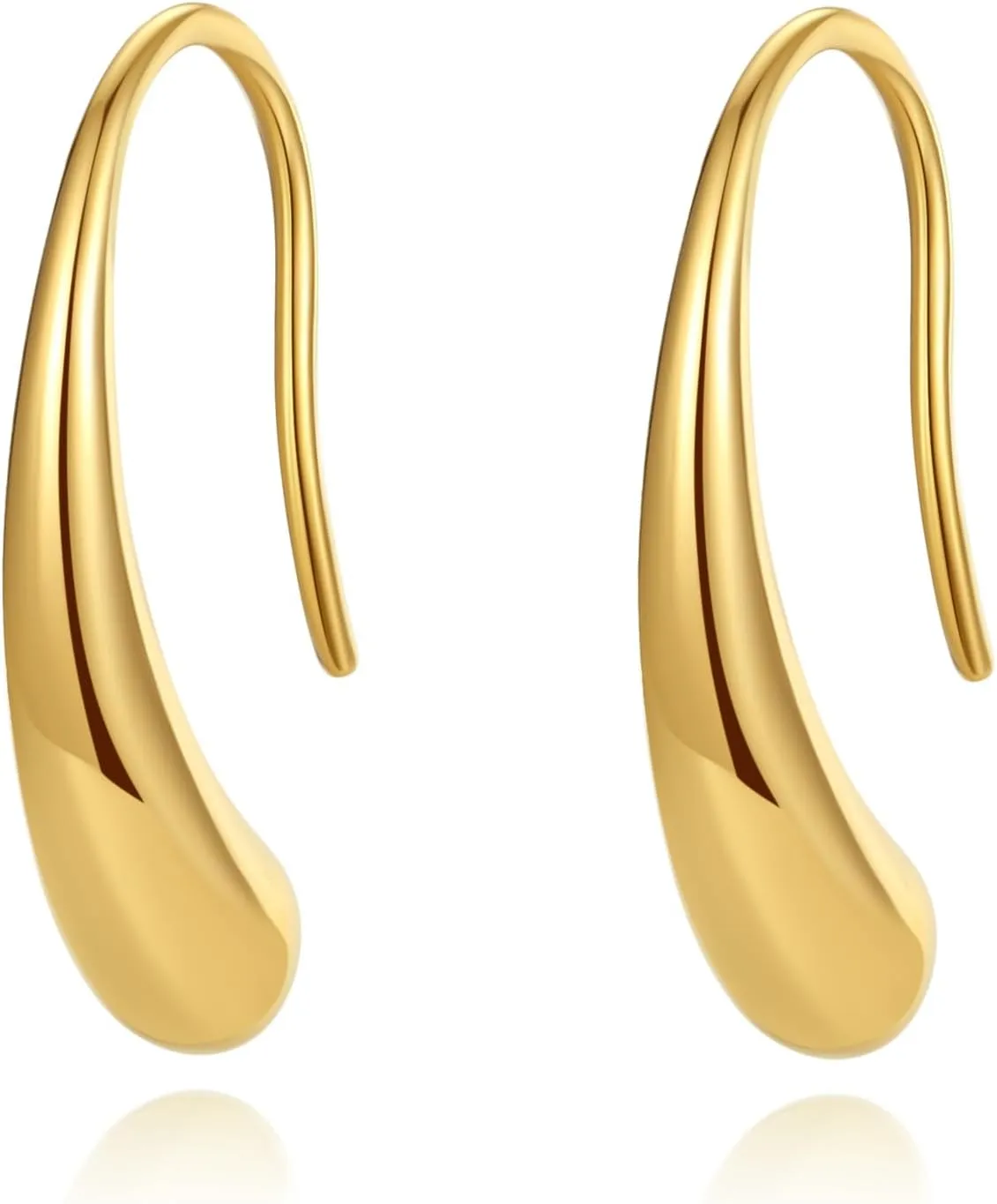 Chunky Gold Hoop Earrings for Women Trendy, Teardrop Earrings with 18k Gold Plated Stainless Steel, Small Hypoallergenic Earrings, Jewelry Gifts for Women