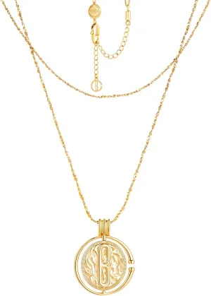 Cicy Bell 18k Gold Plated Layered Necklaces for Women Trendy Retro Circle Coin Pendant Necklace for Jewelry Birthday Gifts