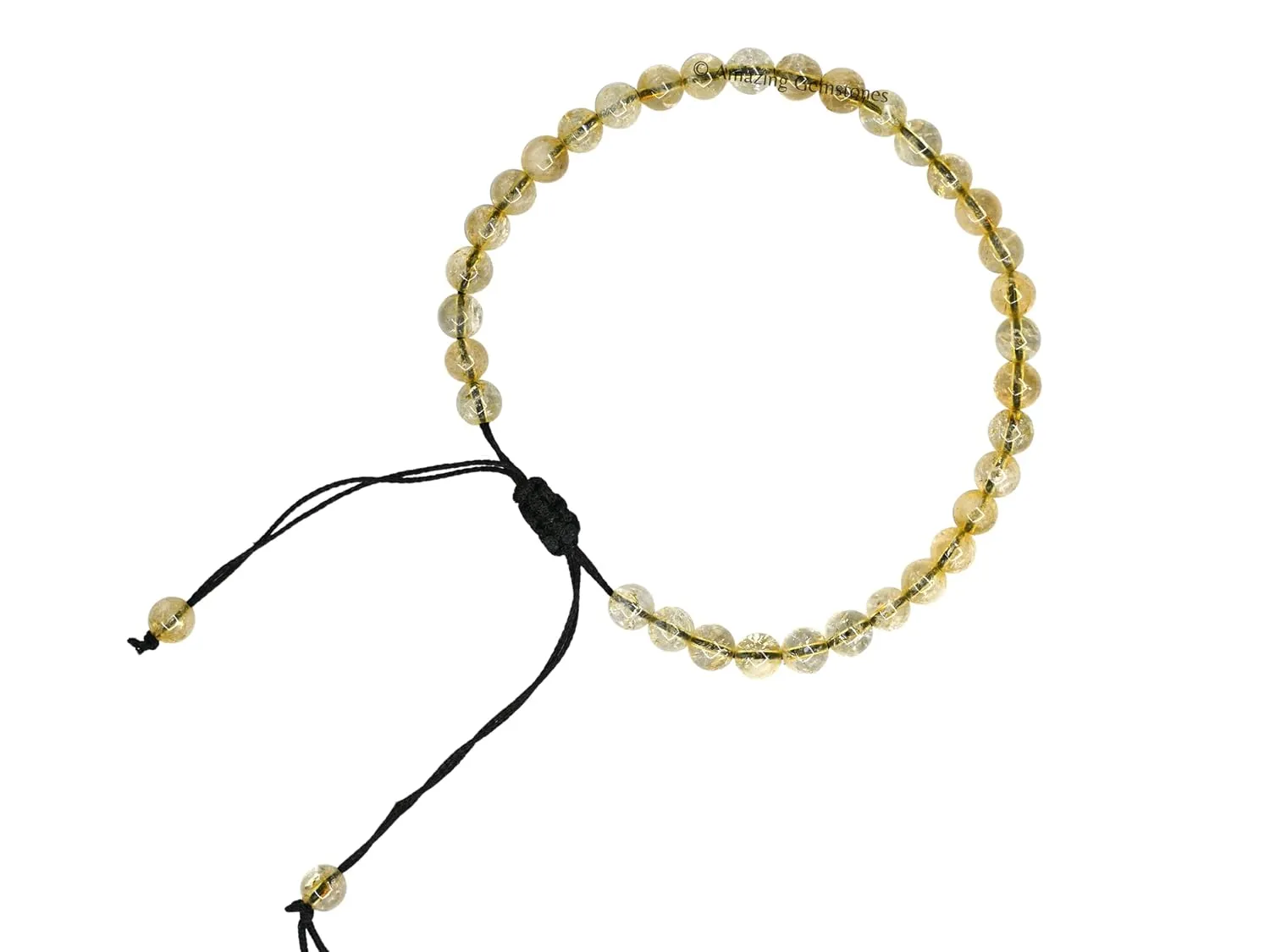 Citrine Anklet Ankle Bracelets for Women - Waterproof Beaded Healing Crystal Anklets, Plus Size Chakra Gemstone Bead Anklet (Stretchy Adjustable - Plain)