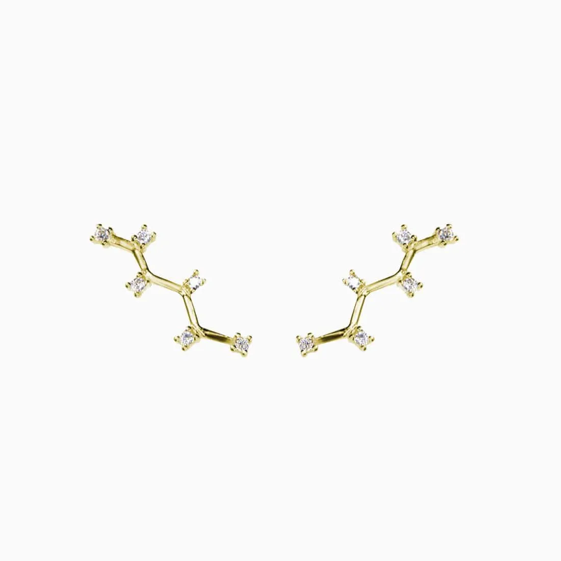Climber Stylish Zirconia Gold Earring