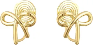Clip On Bow Fake Stud Hoop Earrings for Women No Piercings Ear Dainty Elegant Gold Plated Minimalist Ribbon Cuff Wrap Earring Fashion Jewelry Gifts for Birthday Christmas Hypoallergenic