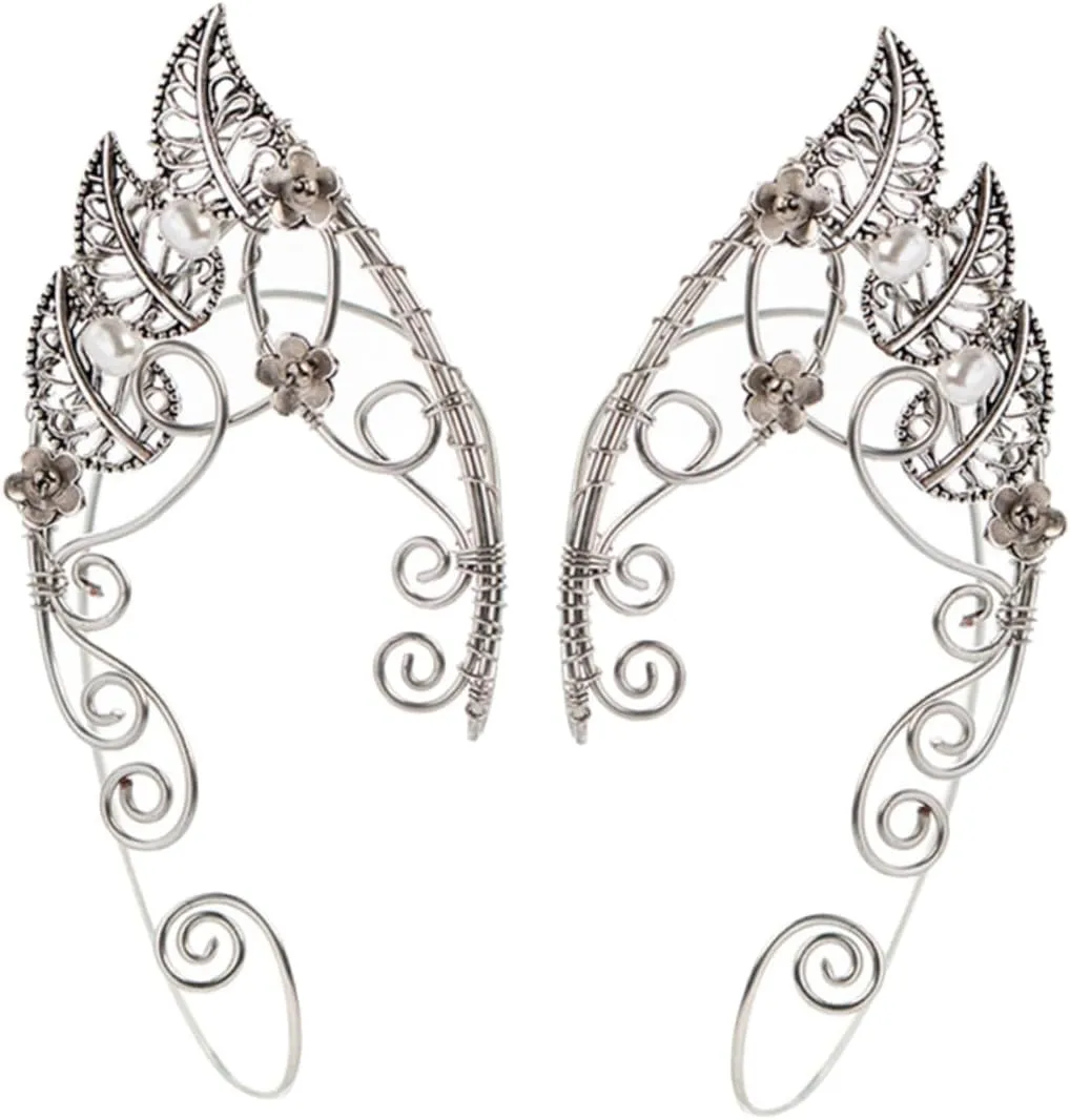 CLISPEED 1 Pair Delicate Leaf Design Ear Cuff Clip Non Piercing Ear Jewelry for Women Unique Material Stylish Elegance for Any Occasion