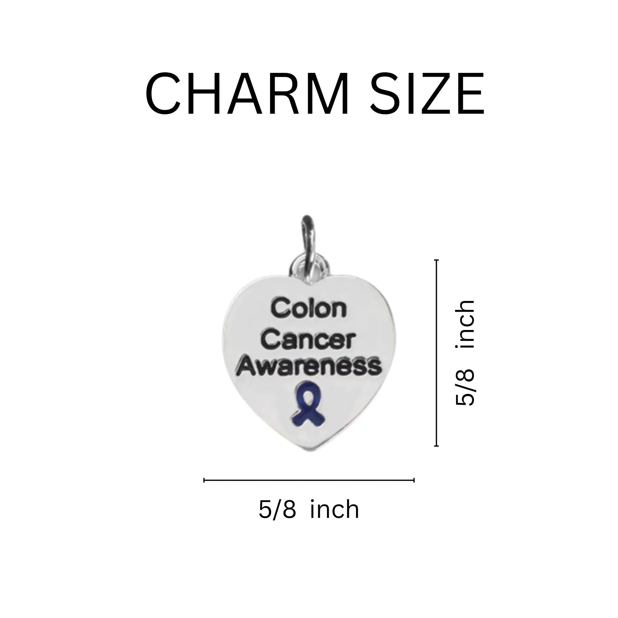 Colon Cancer Awareness Heart Charm Retractable Bracelets