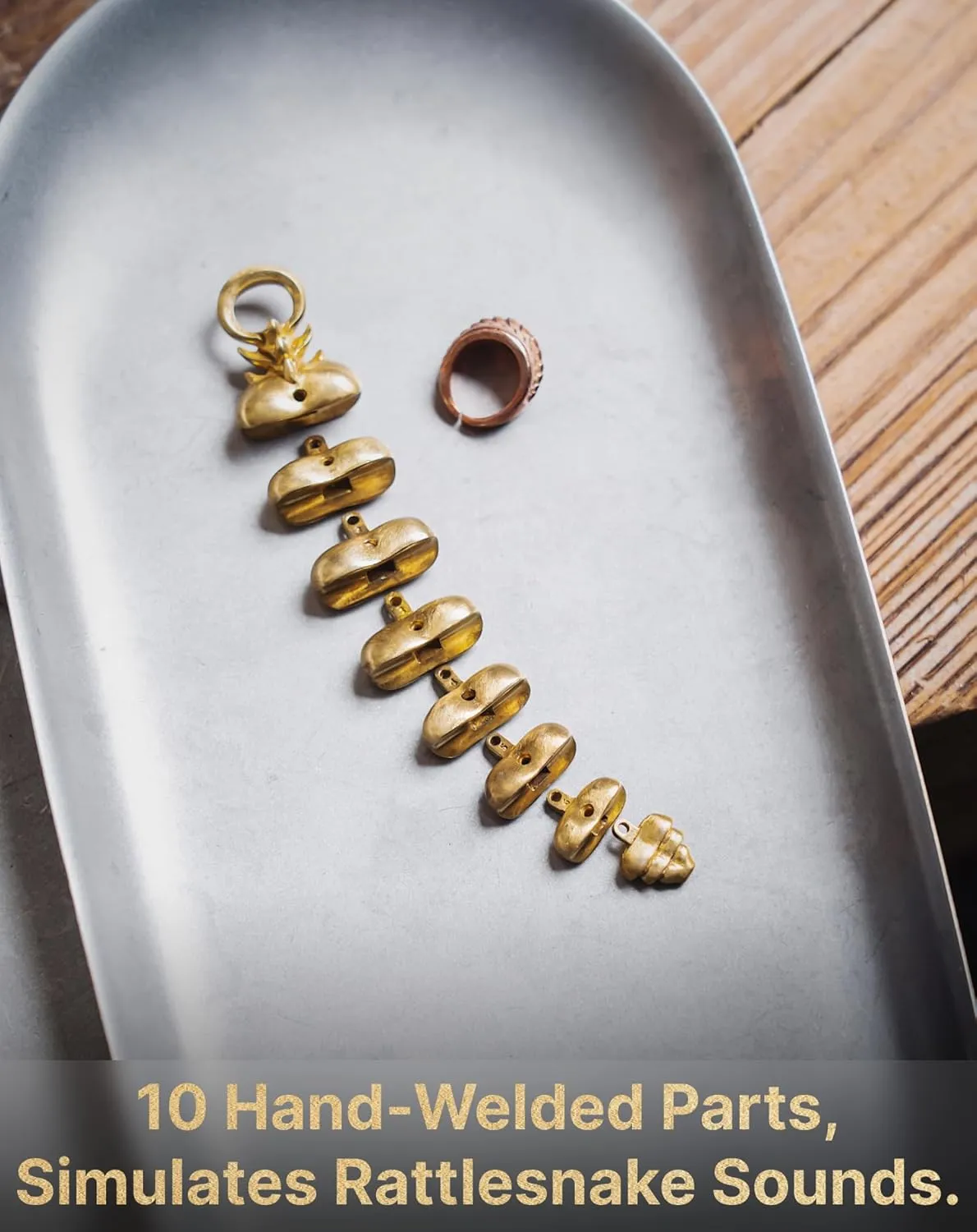 COPPERTIST.WU Rattlesnake Tail Pendant for Necklace Fidget Jewelry Rattle Gift for Women Men Snake Lovers