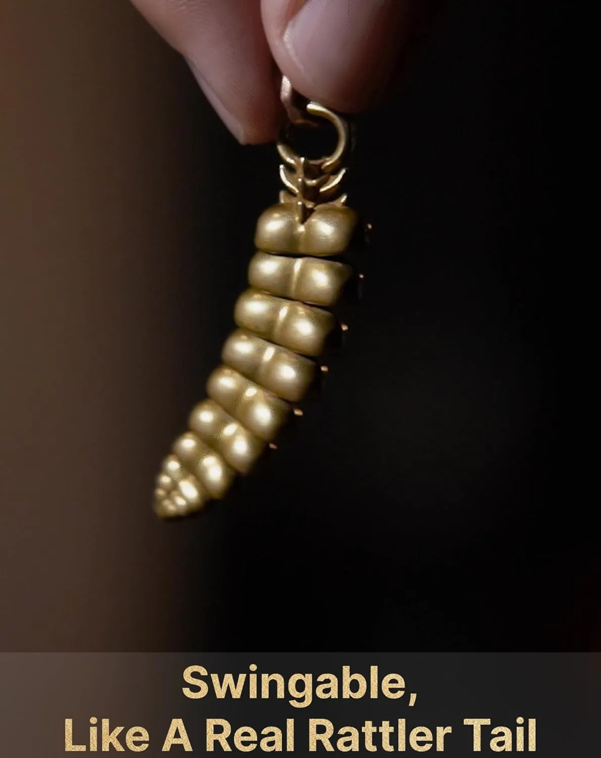 COPPERTIST.WU Rattlesnake Tail Pendant for Necklace Fidget Jewelry Rattle Gift for Women Men Snake Lovers