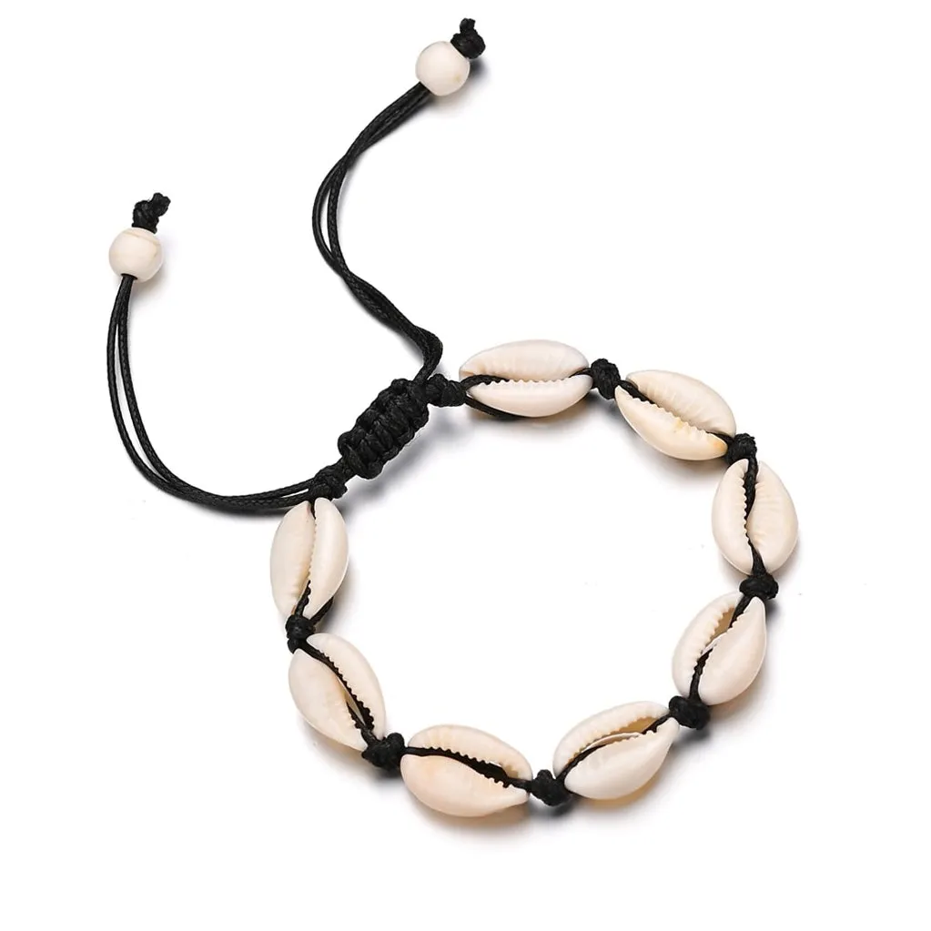 Cowrie Shell Anklet | Black