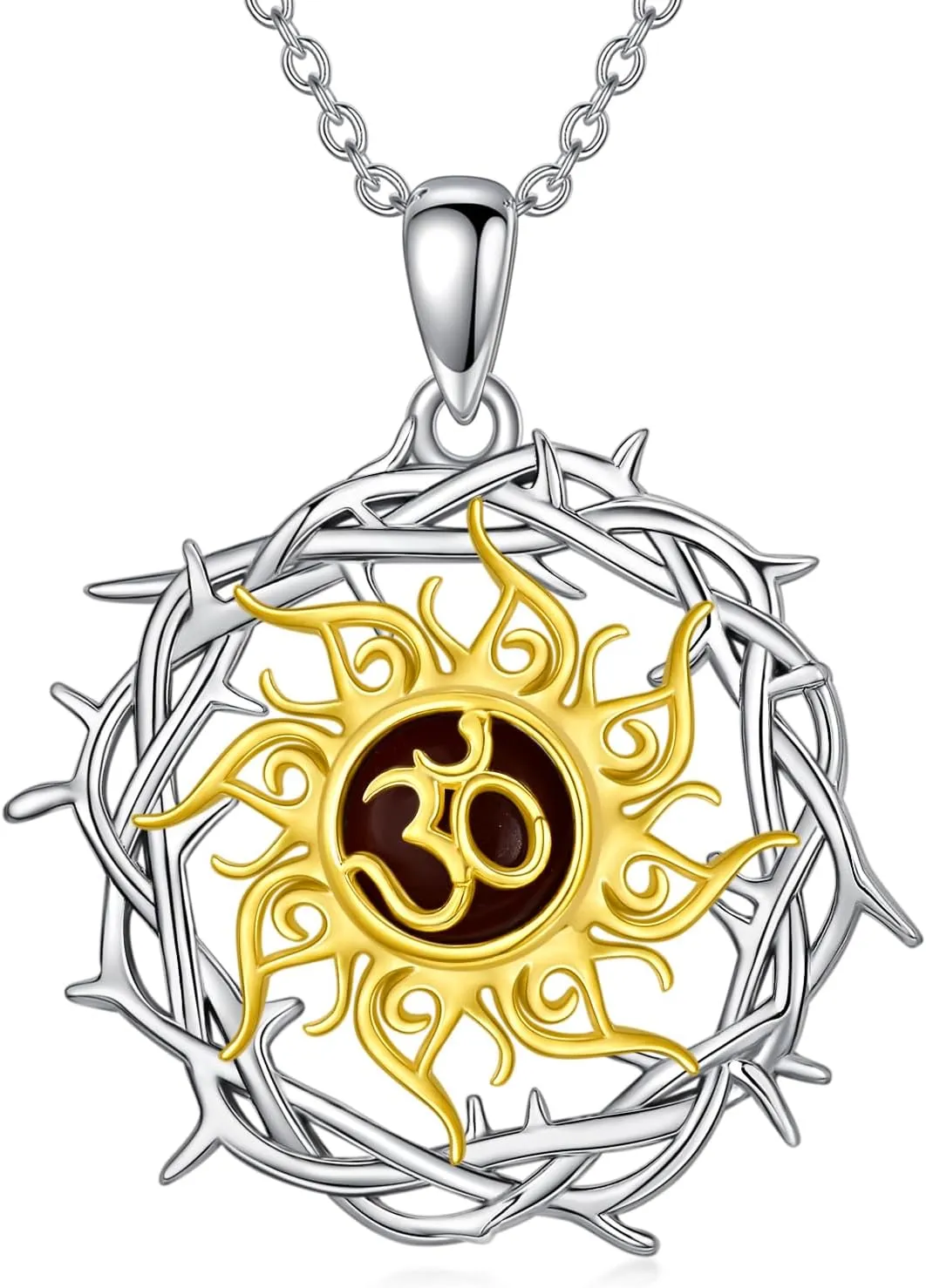 Crown Of Thorns Necklace 925 Sterling Silver Thorn Pendant Christian Jewelry Gift for Women Men