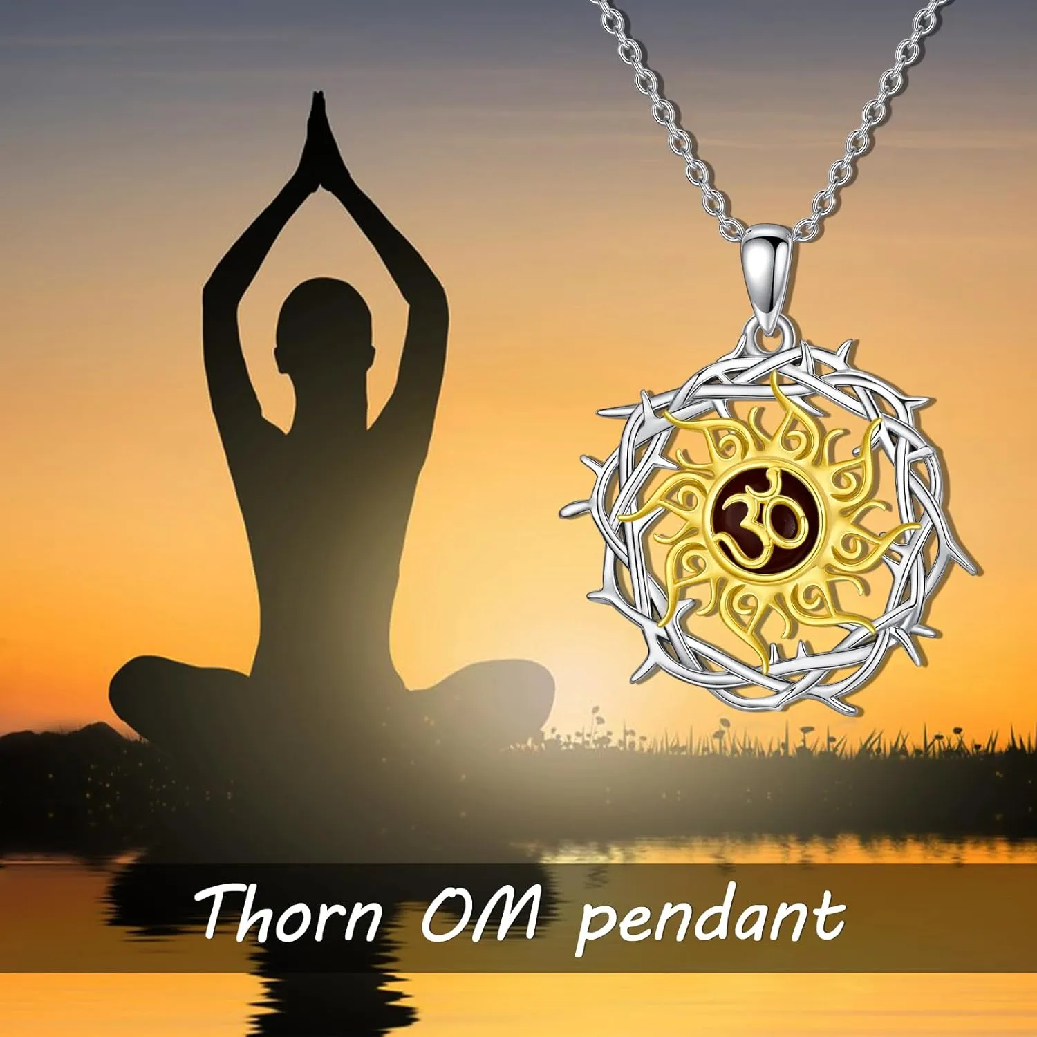 Crown Of Thorns Necklace 925 Sterling Silver Thorn Pendant Christian Jewelry Gift for Women Men