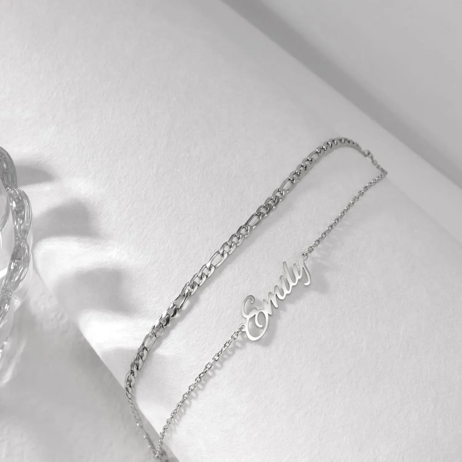 Custom Name Bracelet Personalized Anklets for Women Girls 925 Sterling Silver Layered Name Anklet with Initials Customized Gift 6.0-10.7