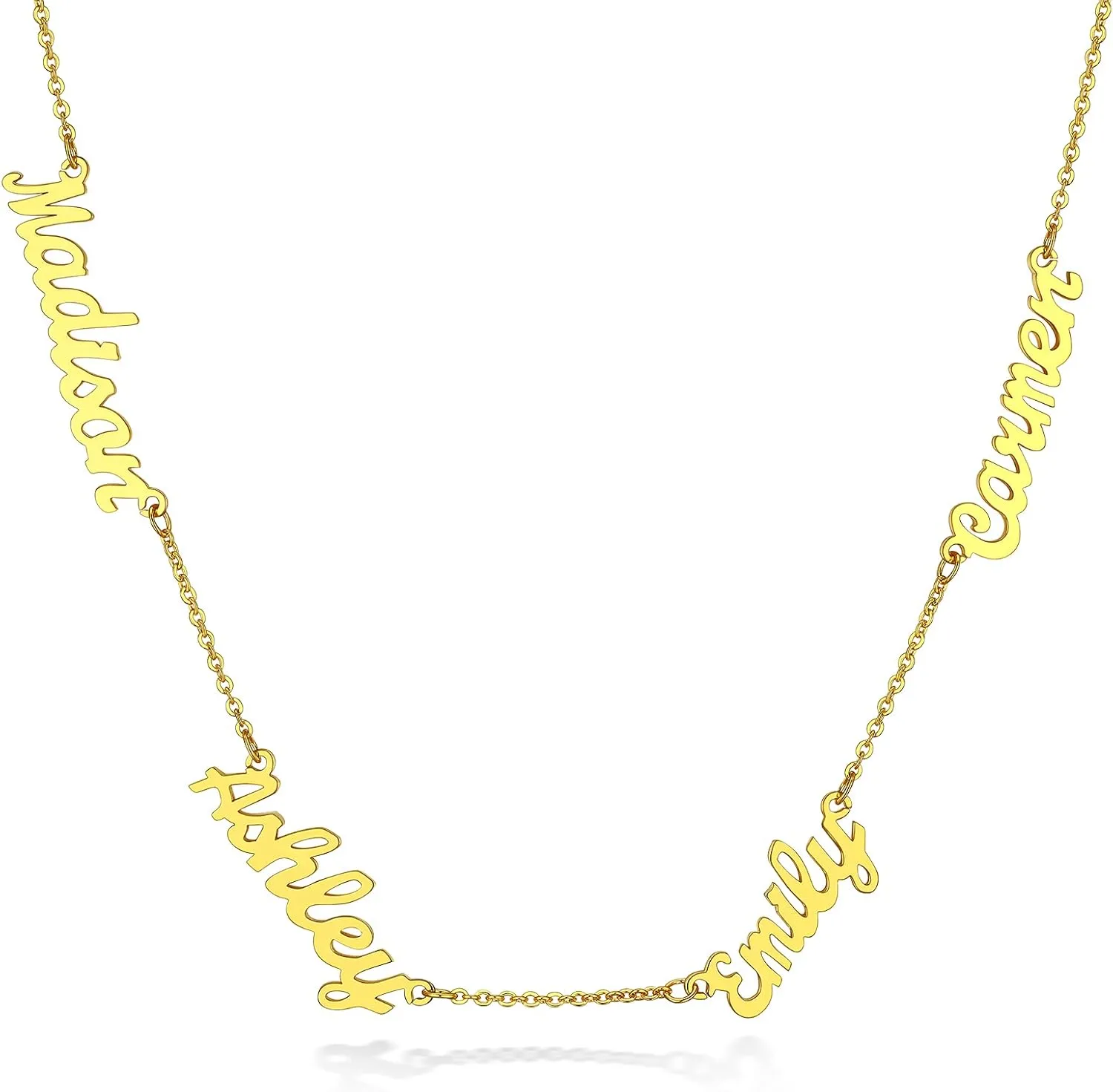 Custom4U Custom Name Necklace Personalized for Women Sterling Silver/18K Gold Plated Nameplate Pendant Necklaces Customized Jewelry Gifts for Birthday Anniversary