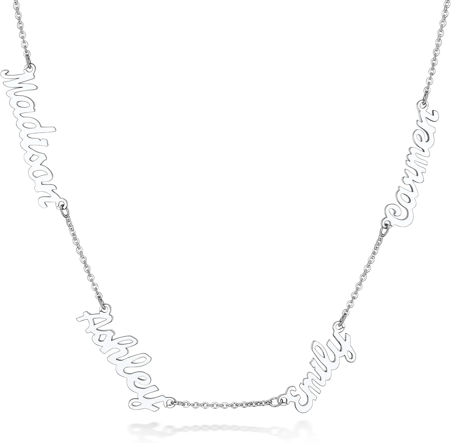 Custom4U Custom Name Necklace Personalized for Women Sterling Silver/18K Gold Plated Nameplate Pendant Necklaces Customized Jewelry Gifts for Birthday Anniversary