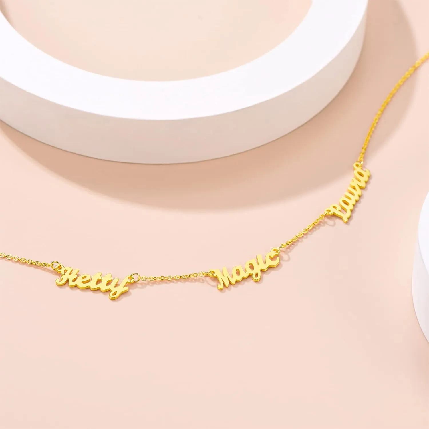 Custom4U Custom Name Necklace Personalized for Women Sterling Silver/18K Gold Plated Nameplate Pendant Necklaces Customized Jewelry Gifts for Birthday Anniversary